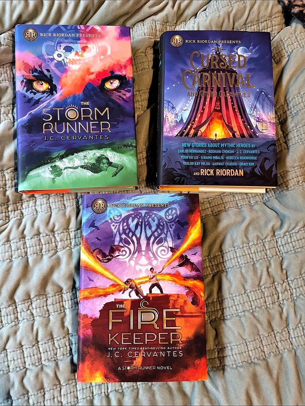 Rick Riordan Disney Storm Runner Cursed Carnival Fire Keeper 3 Book Set hardcove